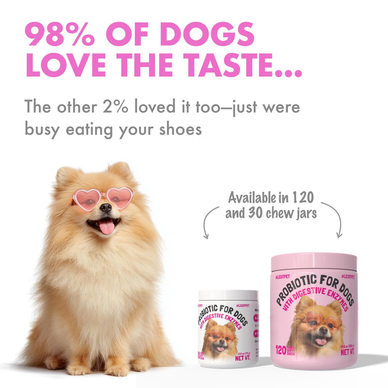 Probiotics for Dogs Natural Digestive Enzymes Prebiotics for Allergy Itch Relief Gut Flora Coprophagia Bowel Support Treatment Anti Diarrhea for Dogs Pet Health Immune System Support 30 Soft Chews Probiotic