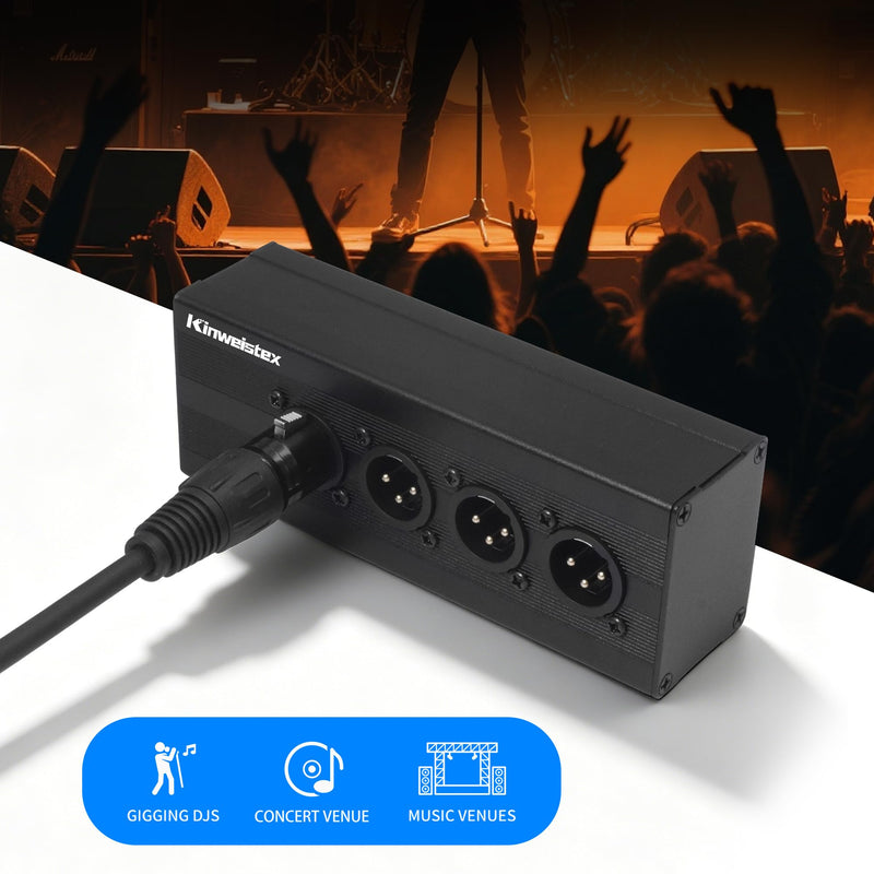 XLR 1 Female to 4 Male Audio Y Splitter Balanced 3-Pin XLR Splitter Box for Mixers Mics