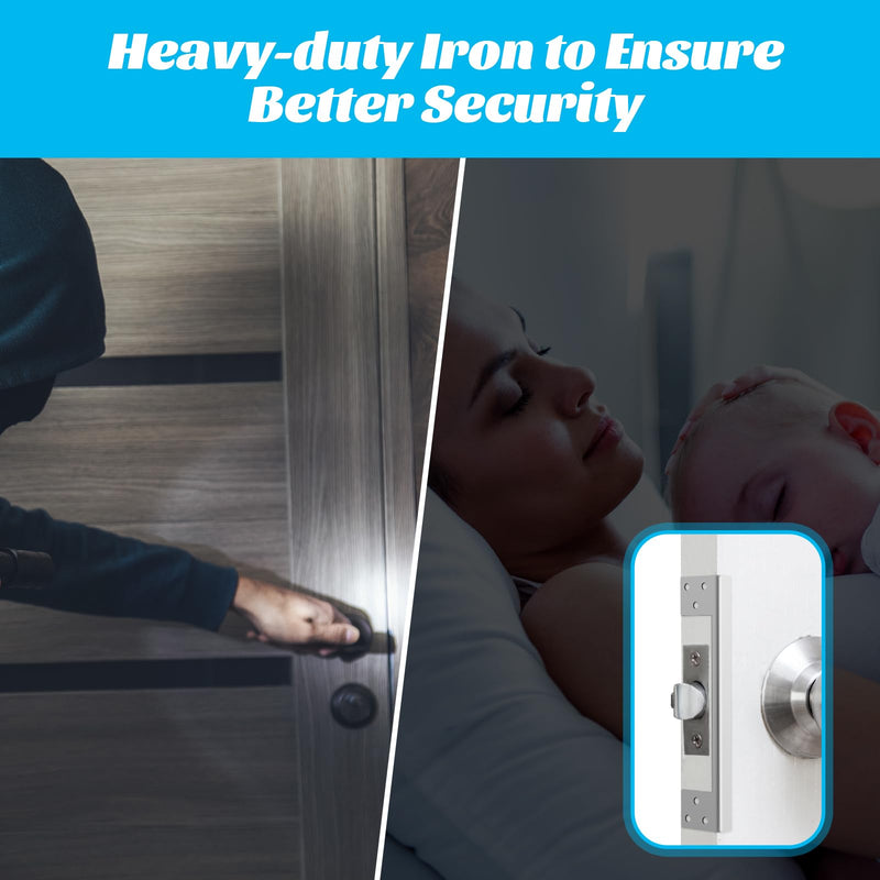 Blulu 2 Pcs Door Latch Guard Plate Outswing Angle Latch Protector Shield L Shaped Security Reinforcement Striker Plates to Block Access to Door Lock Deadbolt(2 Pcs,7 Inch) 7 Inch