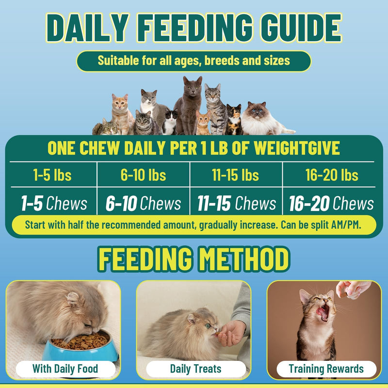 Flea and Tick Prevention for Cats, 500 Crunchy & Krill Chews with Probiotics for Cats, Cat Flea Chews with Gut & Digestive Support, Skin & Coat Support for All Breeds & Ages, Chicken Flavor