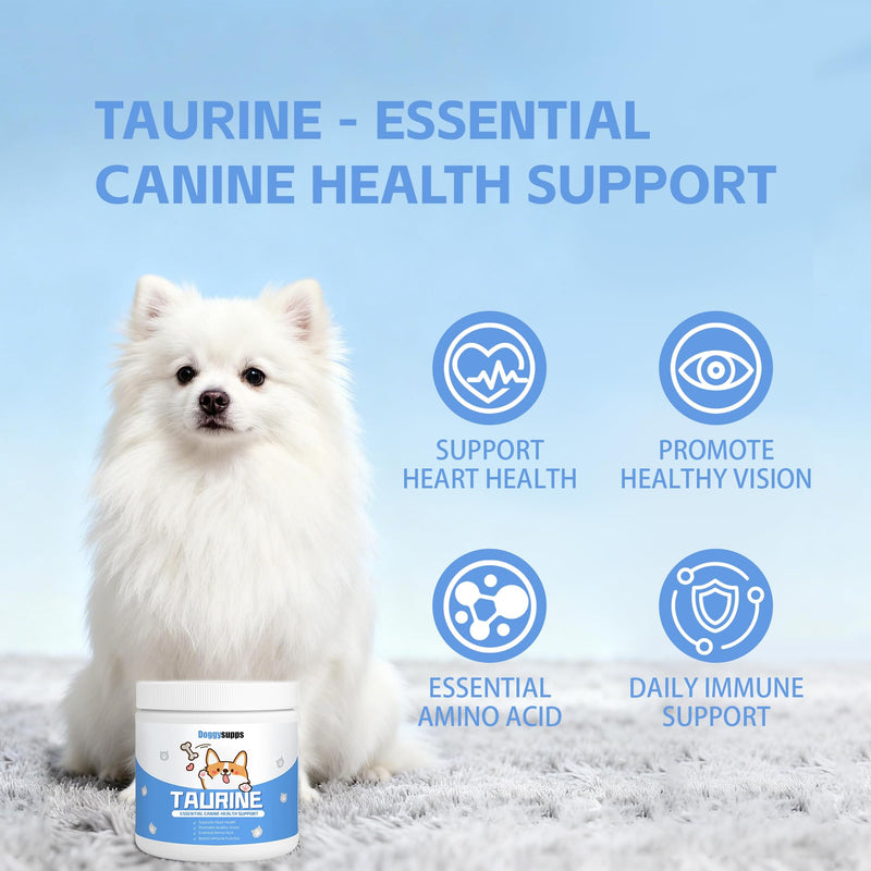 Doggy Supps Taurine - Taurine Supplement for Dogs - Immune Support, Boost Energy & Vitality, Skin & Coat Health for Heart, Vision & Daily Wellness - 200 Grams(1pc) 1pc