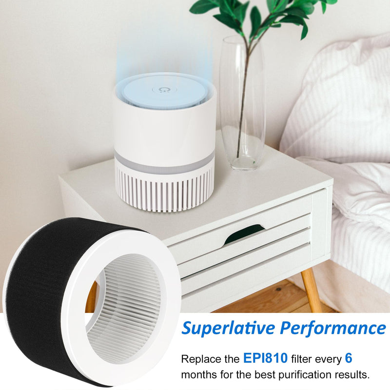 EPI810 True HEPA Replacement Filter, Compatible with KOIOS, MEGAWISE and MOOKA EPI810 Purifier 2 Pack
