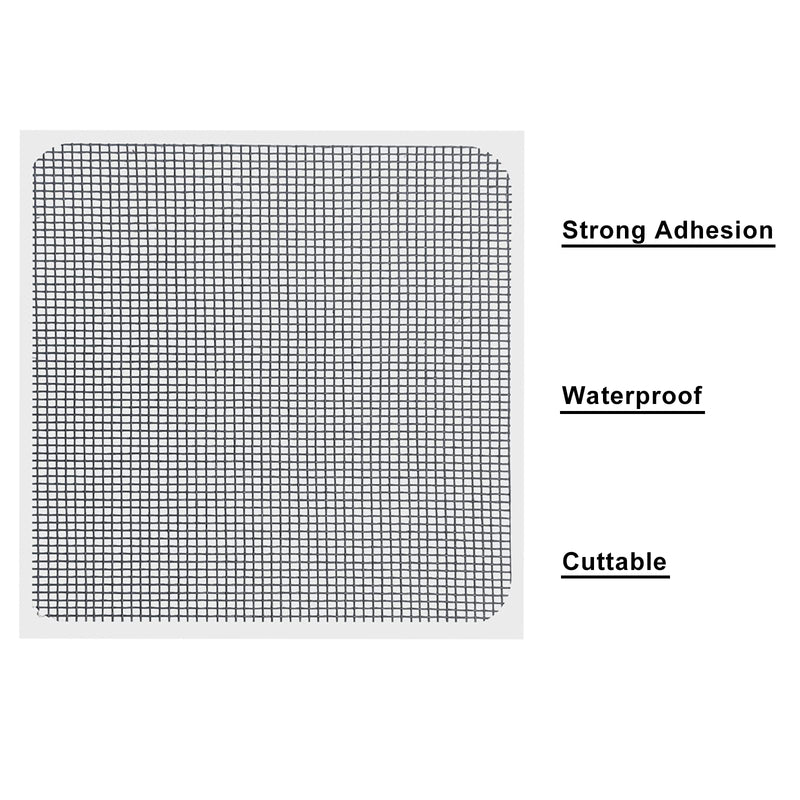 Matenf Window Screen Repair Patch, 3-Layer Strong Adhesive Window Screen Mesh Tape, Repair for Window and Door Tears Holes, 10 Patches, 4"x 4"(10cm x 10cm)，Black Black