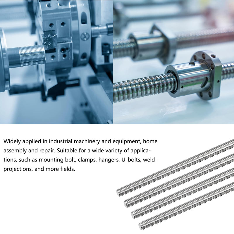 TOP-VIGOR 10Pcs M6-1.0 x 100mm Length Fully Threaded Rod, 304 Stainless Steel Right Hand Threads Rods, Fully Studding Rod Bar for Anchor Bolts, Clamps, Hangers and U-Bolts M6 x 100mm