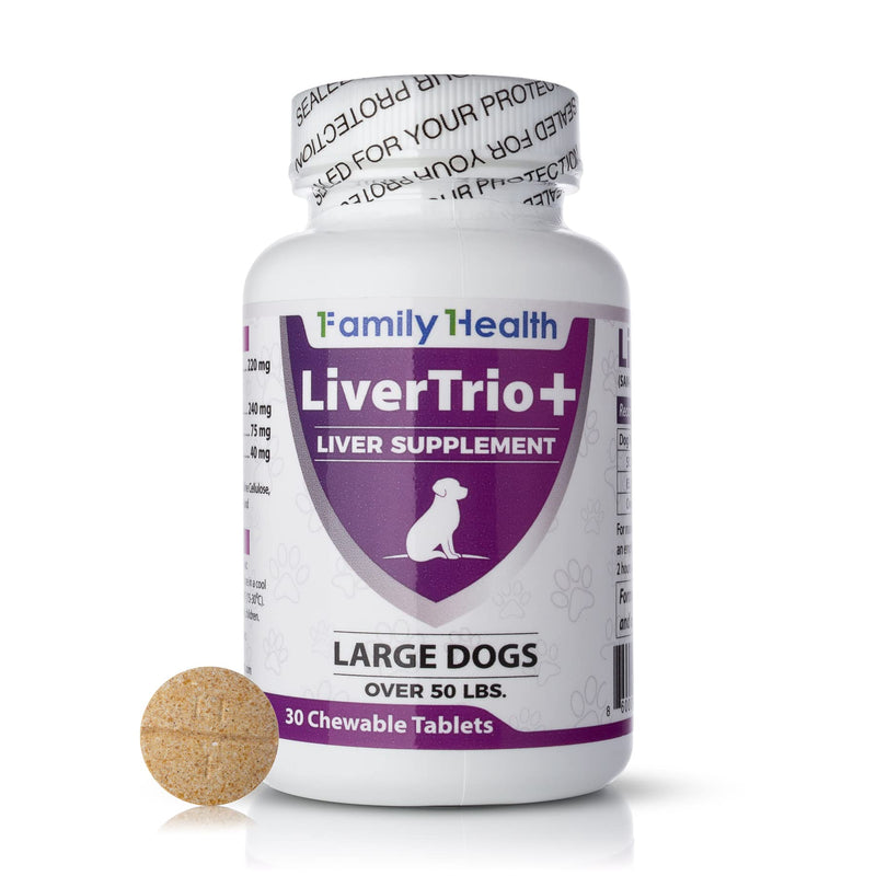 Comprehensive Liver Support Supplement for Large Dogs. Flavorful Chewable Tablets Combining Same, SPC, Silybin A+B, + Glutathione 30Ct (Large) Large (Dogs) - PawsPlanet Australia