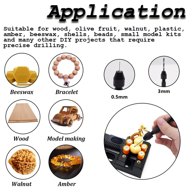 Dianrui 60PCS Pin Vise Hand Drill Set including Elbow Tweezers, 10PCS PCB Mini Drill Bits, and 48PCS 0.3-3.5mm Micro Twist Drill Bits, Used for Jewelry, DIY, Resin or Model Making Etc 60 set