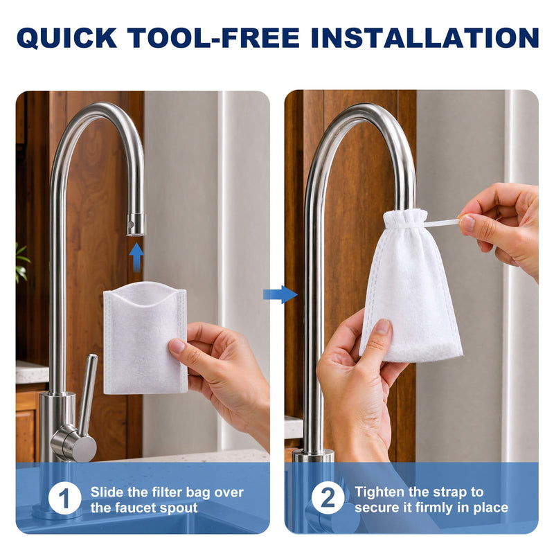 Faucet Filter Cotton Bags, 16 Pack Universal Filter Bags for Kitchen Sink