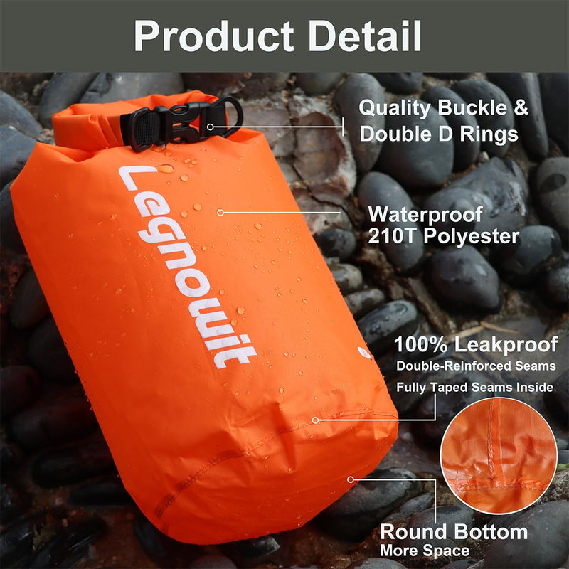 Dry Bag, 3 Pack/5 Pack Waterproof Lightweight Small & Large Dry Sacks for Outdoor Camping, Backpacking, Kayaking, Boating, Travel and More Assorted-3l/8l/12l/15l/20l