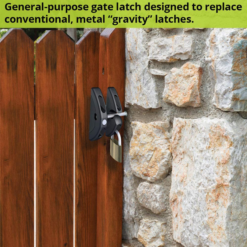 D&D TECHNOLOGIES TL01 T-Latch Action Gate Latch, Padlock Gravity Gate Latch, for Any Square Metal, Wood, Vinyl Gates