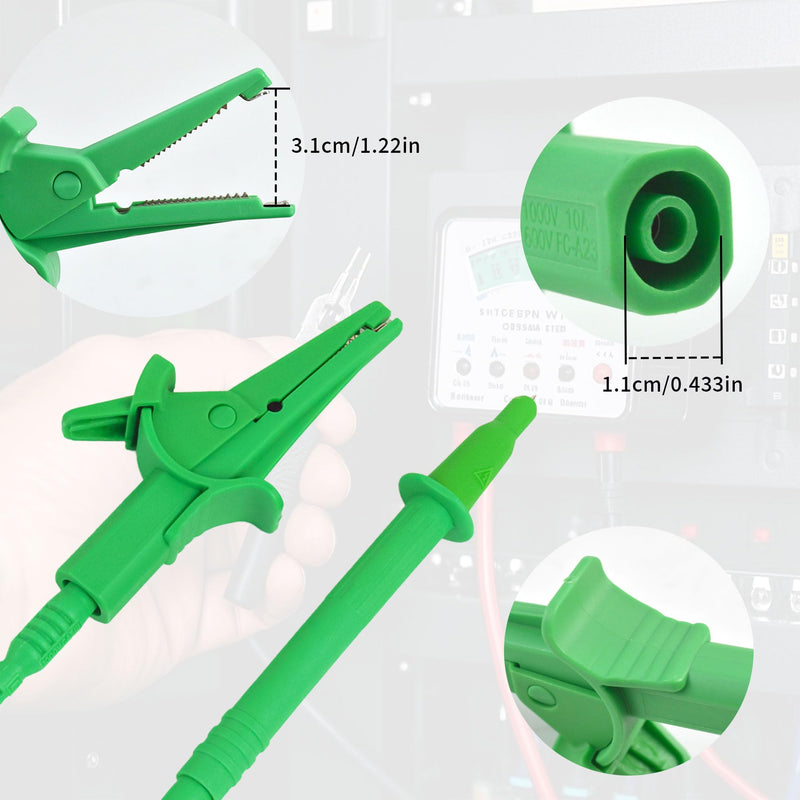 ZIBOO FTL1550B Test Leads with Alligator Clips for Fluke 1550C FC /1555 FC Insulation Tester Compatible with Fluke TL1550B