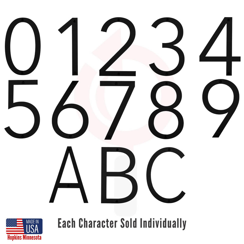Discovered Designs 5" (1) Modern Address House Numbers for Outside - Easy to Install 3D Matte Black Weatherproof No Rust, Individual Numbers for Address on House, Made in USA, Includes 2 - 3/4" Screws, Door Mailbox Decor Home Address Number (1) 1