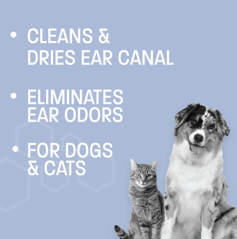 Ear Cleaning Pro+ Wipes - Dog Ear Cleaner Dog Ear Wipes - Advanced Antiseptic Cat Ear Wipes for Dogs - Non-Irritating Cat & Dog Ear Cleaner Wipes - Clean, Dry & Acidify Ear - 100 ct