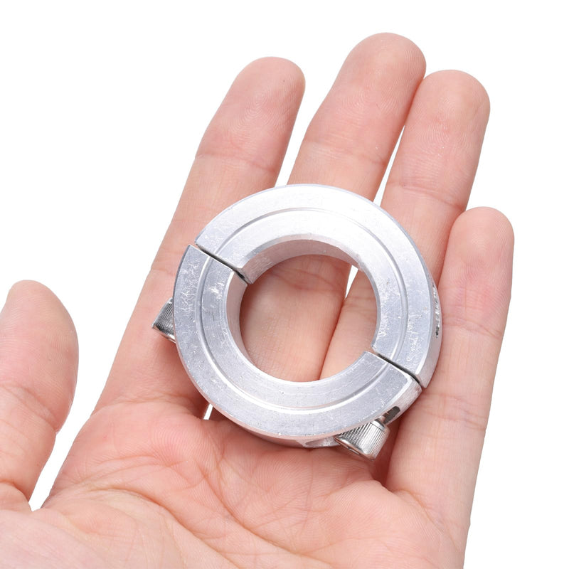 uxcell Double Split Clamp-On Shaft Collar for 1" Shaft, Two-Piece Clamping Collar, 1-3/4" OD, 1/2" Thickness, Aluminum Alloy Set Screw Split Collar Clamp