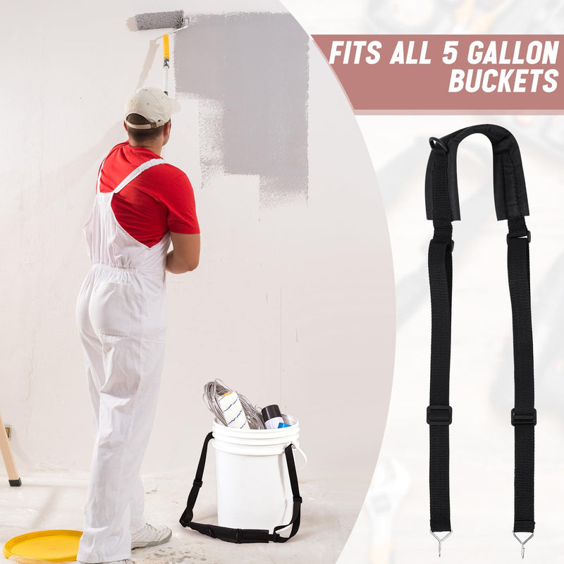 2 Pcs 5 Gallon Bucket Shoulder Carrying Strap, Multifunctional Bucket Sling Bucket Holder for 5 Gallon Bucket Accessories, Length Extension Replacement for Wire Handle