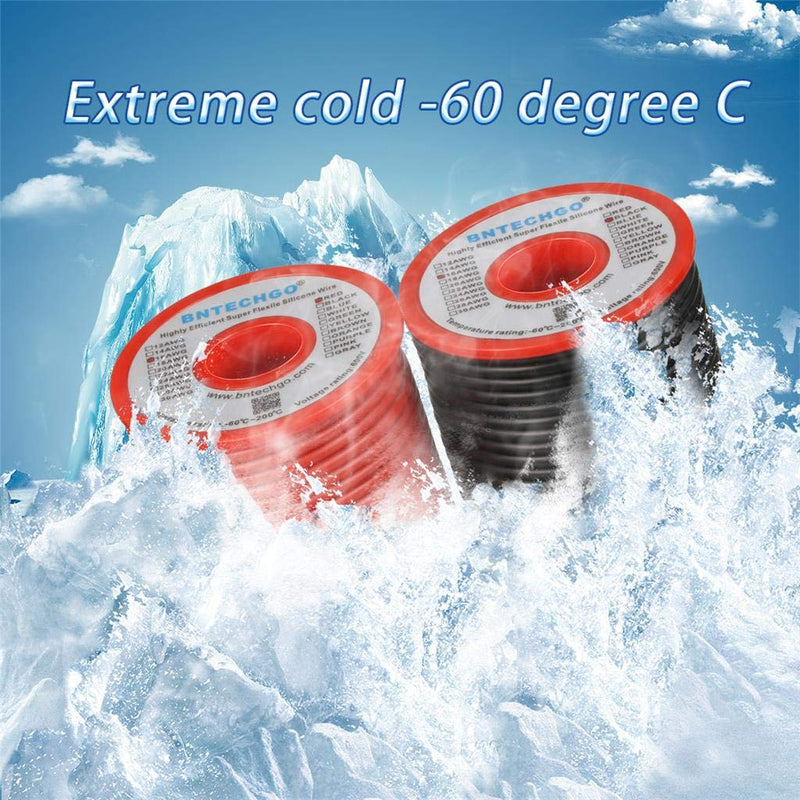BNTECHGO 16 Gauge Silicone Wire Spool red and Black Each 50ft Flexible 16 AWG Stranded Tinned Copper Wire silicone wire 50ft red and 50ft black