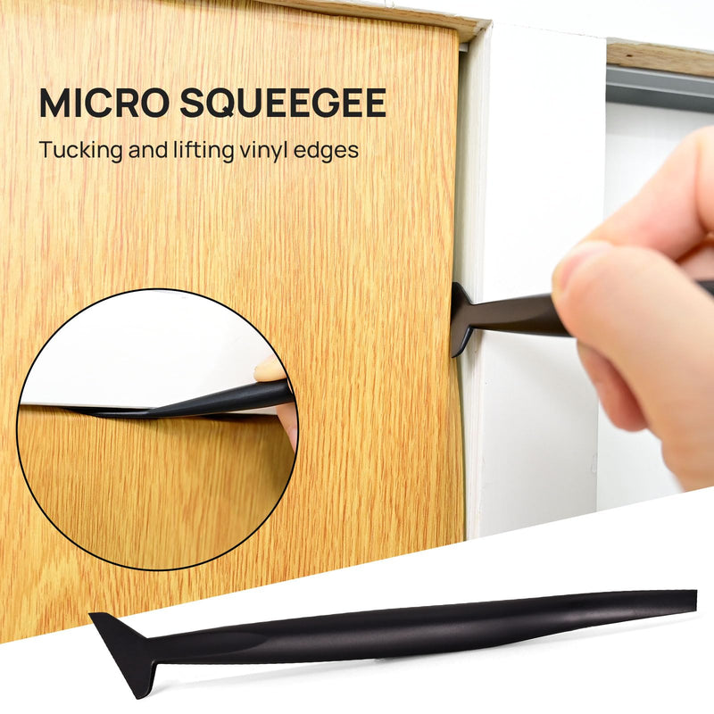 NEWISHTOOL Wallpaper Smoothing Tool Kit, Wallpaper Tools for Applying Peel and Stick Contact Paper Vinyl Film, Includes Big Smoothing Squeegee, Felt Scraper, Edge Tucking Stick, Craft Knife & Blades Set-01
