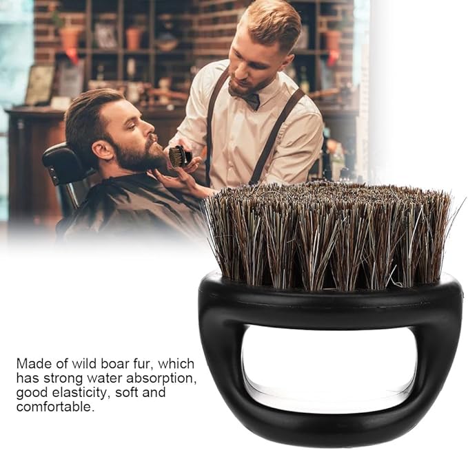 Pbzydu Beard Brush, Beard Brush for Men, Boar Fur Shaving Brush Beard Mustache Trimming Brush, Home Hairdressing Salon Shave Tool (#2) - NewNest Australia