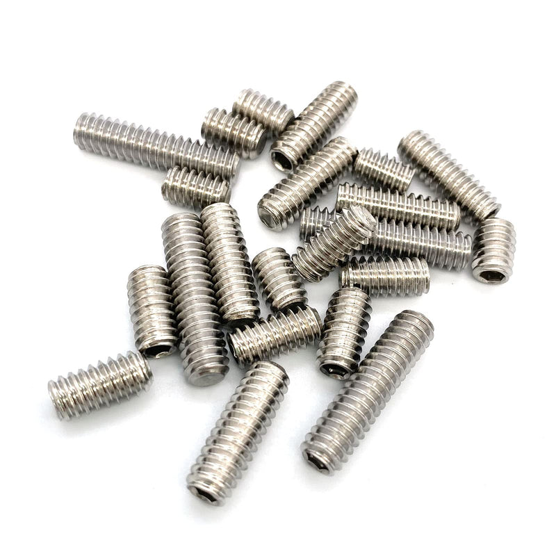 22pcs 1/4-20 Inch 4 Sizes Thread Hex Socket Set Screw Assortment kit – 304 Stainless Steel Full Thread Cup Point Grub Screws Set Screw for Bathroom Fixtures, Door Handles, Light Fixtures etc 304ss 1/4-20 4 Sizes-22pcs
