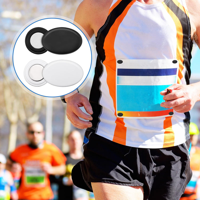 10 Pairs Race Bib Magnets, Oval Race Bib Clips Magnetic Race Bib Holders Running Bib Buckles Bib Fasteners Bib Pins Magnetic Marathon Bib Clips for Running Triathlon Cycling