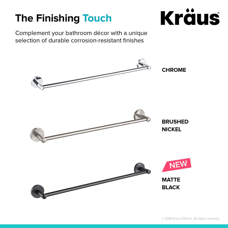 KRAUS Elie 18-inch Bathroom Towel Bar, Chrome Finish, KEA-18836CH