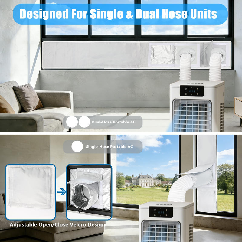 Window Seal Kit for Portable Air Conditioner Sliding Windows (11x64inch) 11x64" (28x162cm)