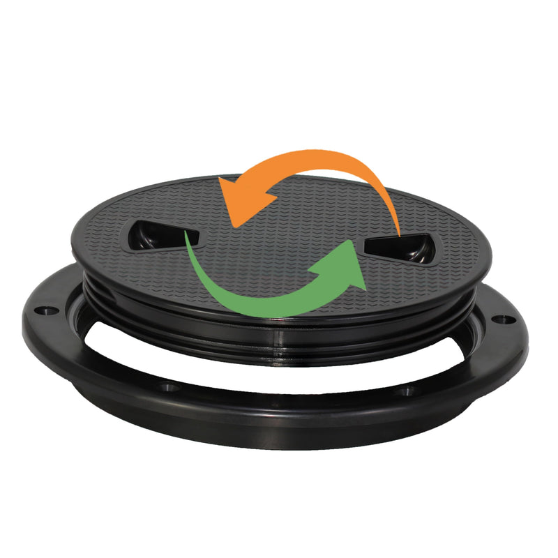 2 Pcs Marine Boat Round Deck Hatch Cover-Non-Slip Inspection Plate Access for Kayak,Yacht-Detachable Water-Tight Lid,Screws Included 6-inch