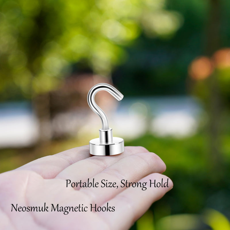 Neosmuk Magnetic Hooks, Cruise Ship Essentials, 30lb+ Heavy Duty Magnetic Hooks for Cruise Cabins, Refrigerator, Grill, Hanging, and Travel | Extra Strong Must-Haves Magnet Hook,Silver,5 Pack Silver 30lb+ Magnetic Hooks