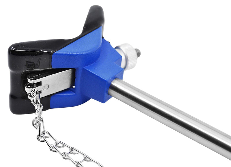 EISCO Clamp, 8 Inch with Chain, 19 Inch - With Stainless Steel Rod - Ideal For Beakers, Bottles and Flasks