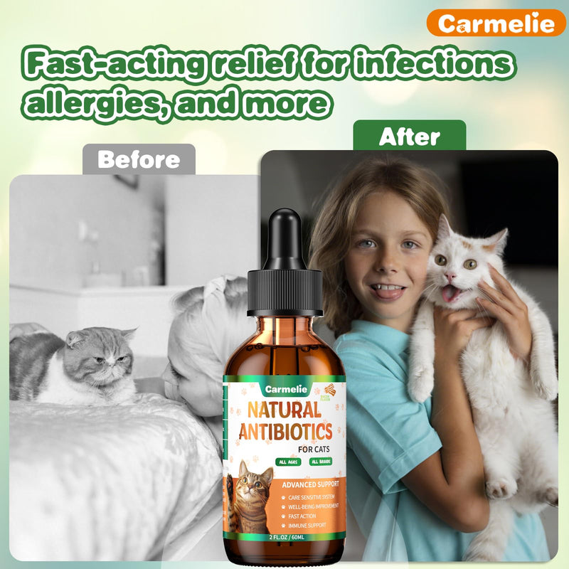Natural Antibiotics+Flea and Tick Treats for Cats Bundle-200 Each-Cat Antibiotics with ProbioticsCat Antibiotics for Allergy Relief, Urinary Tract Support, Itch Relief, and Immune Support