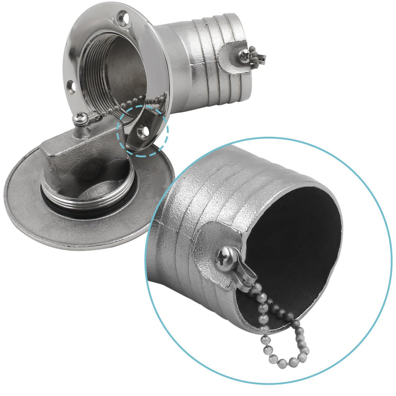 SHENGHUISS Boat Water/Diesel/Gas/Fuel Deck Fill/Filler 2 Inch(50mm) with Keyless Cap 316 Stainless Steel Boat Deck Hardware for Boat, Yacht, Caravan B-60°-Gas