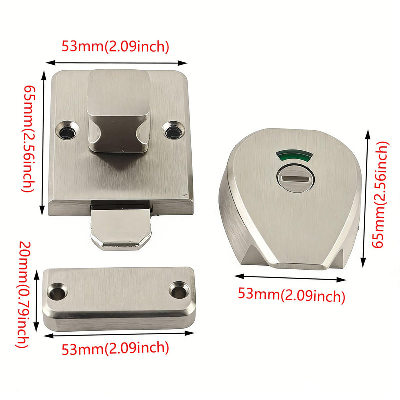 Stainless Steel Bathroom Privacy Indicator Lock, Vacant/Occupied Indicator, Brushed Nickel Finish for Public Restrooms, Changing Rooms, Hotels, and Home Bathrooms