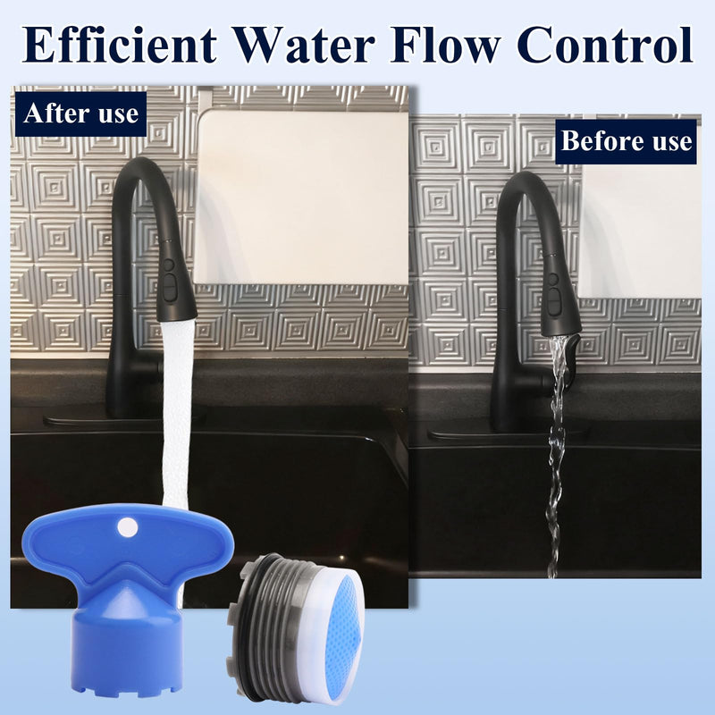 Faucet Aerator Flow Restrictor Service Kit Replacement for Moen 137401 Eco-Performance Aerator,1.5 gpm,18.5MM, with Key Removal Wrench Tool,Compatible with Rothbury or Voss (2 Sets)