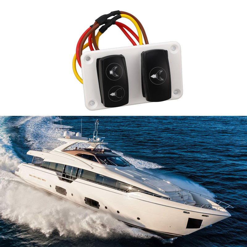 DC12 24V ABS Marine Toilet Control Panel Switch 3 Way Fast Response RV Toilet Rocker Switch Suitable for Boats Yachts RVs for Electric Toilets