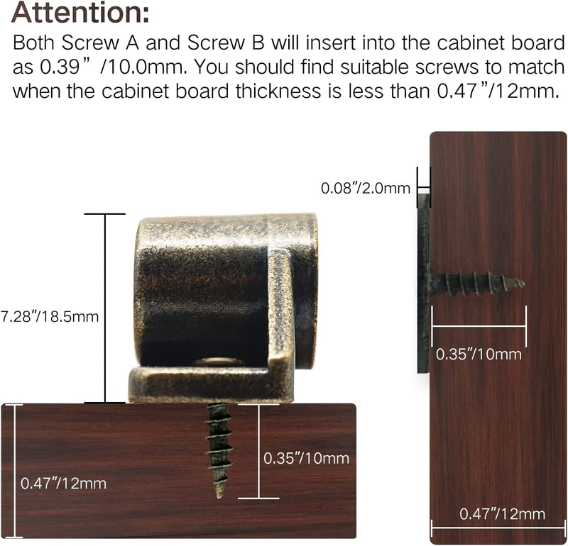4 Pack Cabinet Magnets Strong, Magnetic Door Catch, Cabinet Door Closers, Magnets for Cabinet Doors Latches Hardware - Bronze 4