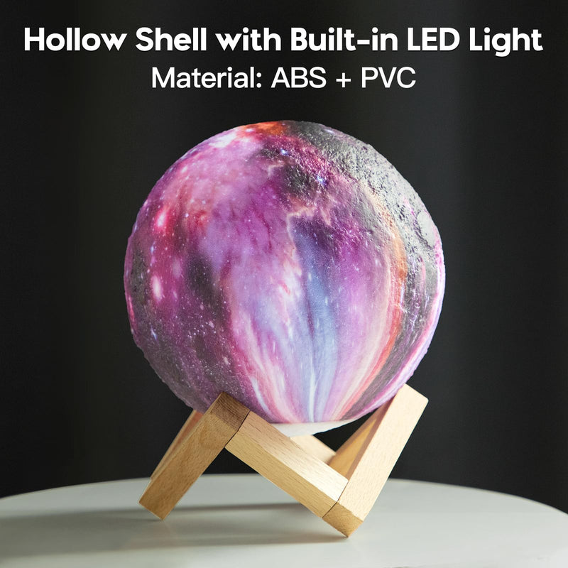 BRIGHTWORLD Moon Lamp Galaxy Lamp 5.9 inch 16 Colors LED 3D Moon Light, Remote & Touch Control Moon Night Light Gifts for Girls Boys Kids Women Birthday Wooden Base