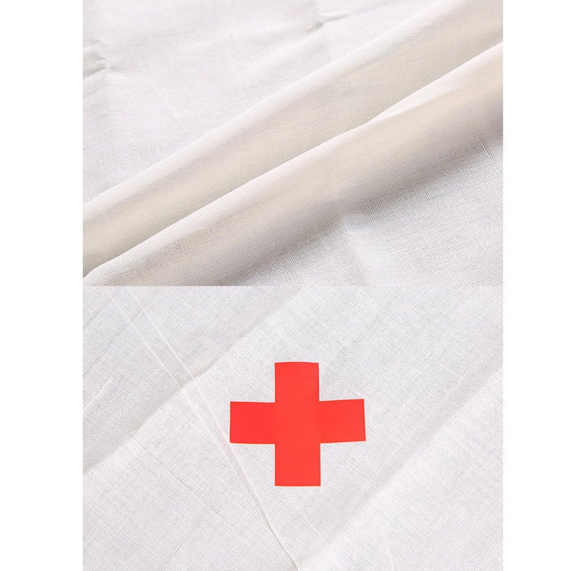 2 Pack Triangular Bandages with Cross Printing First Aid Triangle Splint Sling Bandage Wrap Wound Protect Dressing Band for Sprain Broken Bones Support Emergency Medical Gauze Training