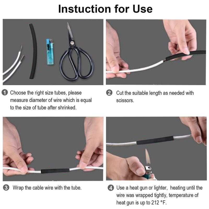 2 Pcs 3/4 inch (Diameter) 3:1 Dual Wall Adhesive Heat Shrink Tubing Kit, Large Wire Shrinkable Tube Wrap by MILAPEAK (4 Feet, Black & Red) 4FT (3/4", 2 Pcs)