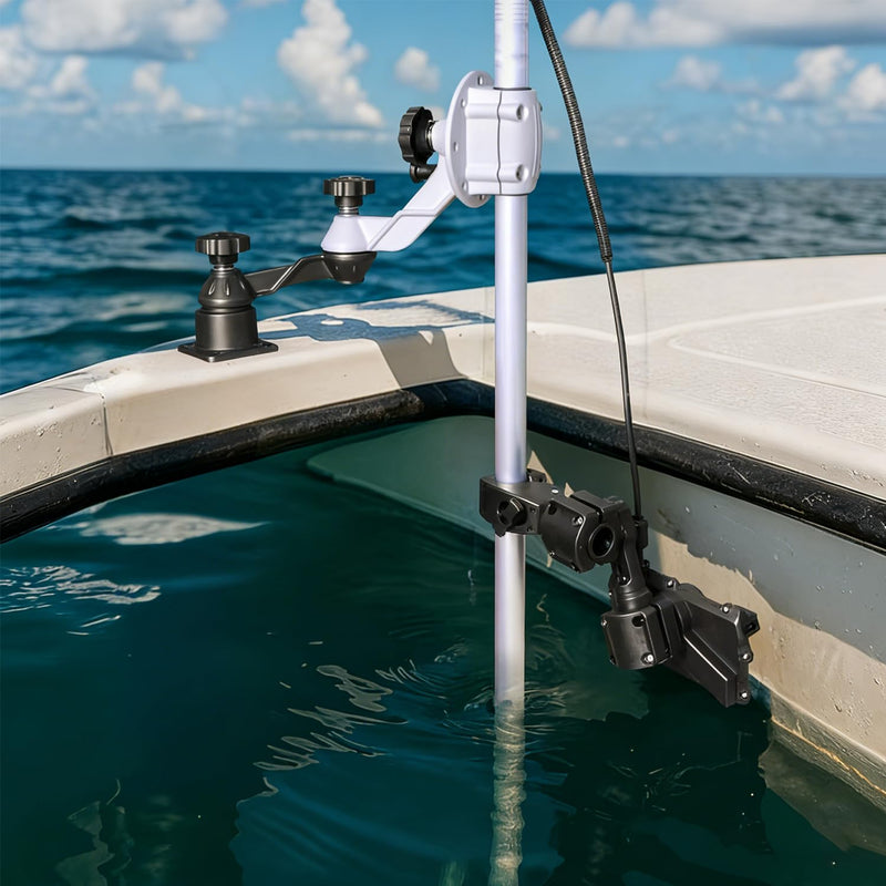 Strg Garmin Livescope LVS34 Transducer 0 Degree Pole Mount, Zero Degree Transducer Pole Mount for Pole & Trolling Motor, Easy Installation - Sturdy and Durable Compatible with Garmin LVS34
