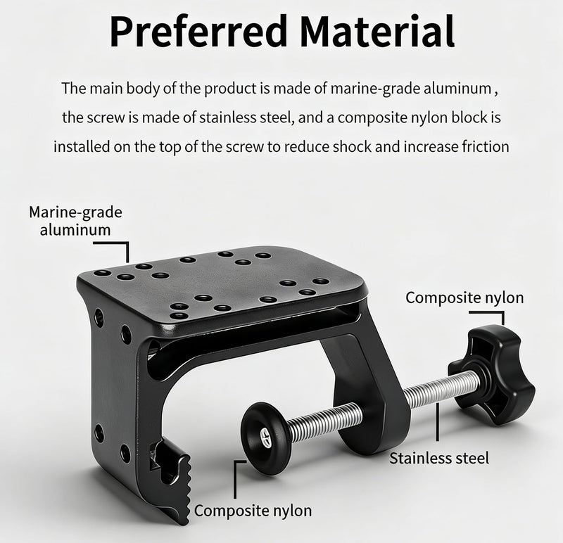 Strg C-Clamp Mount with 1" B Size Ball Round Base and Diamond Base, Aluminum Clamp Boat Mount C Claw Holder Compatible with 1" B Size Ball Double Socket Arm for Phone GoPro GPS Mounting and More C Clamp + Round Mount + Diamond Mount