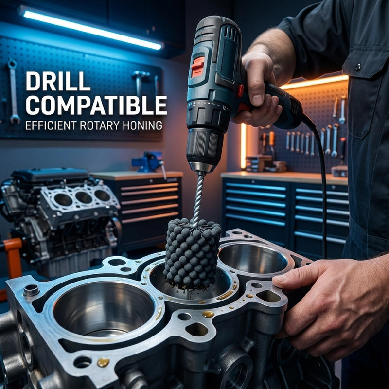 Engine Cylinder Hone Tool, 3 Inch 240 Grit Silicon Carbide Ball Brush Flexible Cylinder Honing Tool