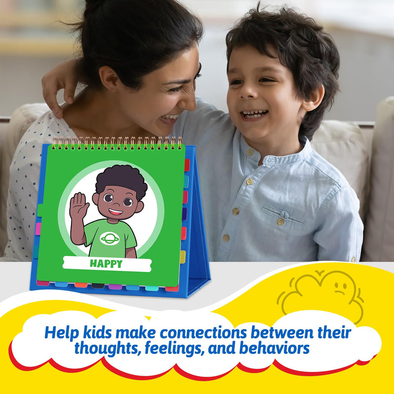 Torlam Feelings and Emotions Book for Kids, Calm Down Corner Supplies, Social Emotional Flipbook Mood Feelings Chart, Toddlers Autism Learning/ADHD Tools for Classroom Preschool Kindergarten