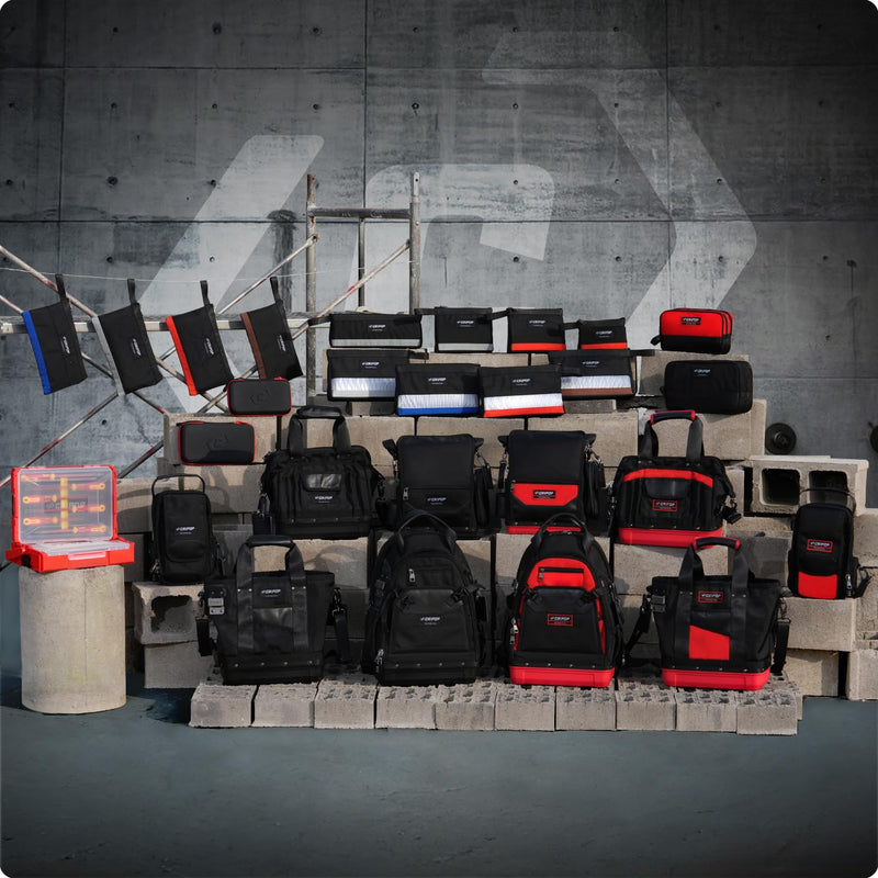 6 Pack Tool Pouches with Zipper, 1680D Tools Bag Storage Kit with 4 Zipper Bags and 2 Stand-up Tool Bags, Multipurpose Tools Utility Pouches Storage Organizer 2 Stand-up Zipper Bags+4 Zipper Bags