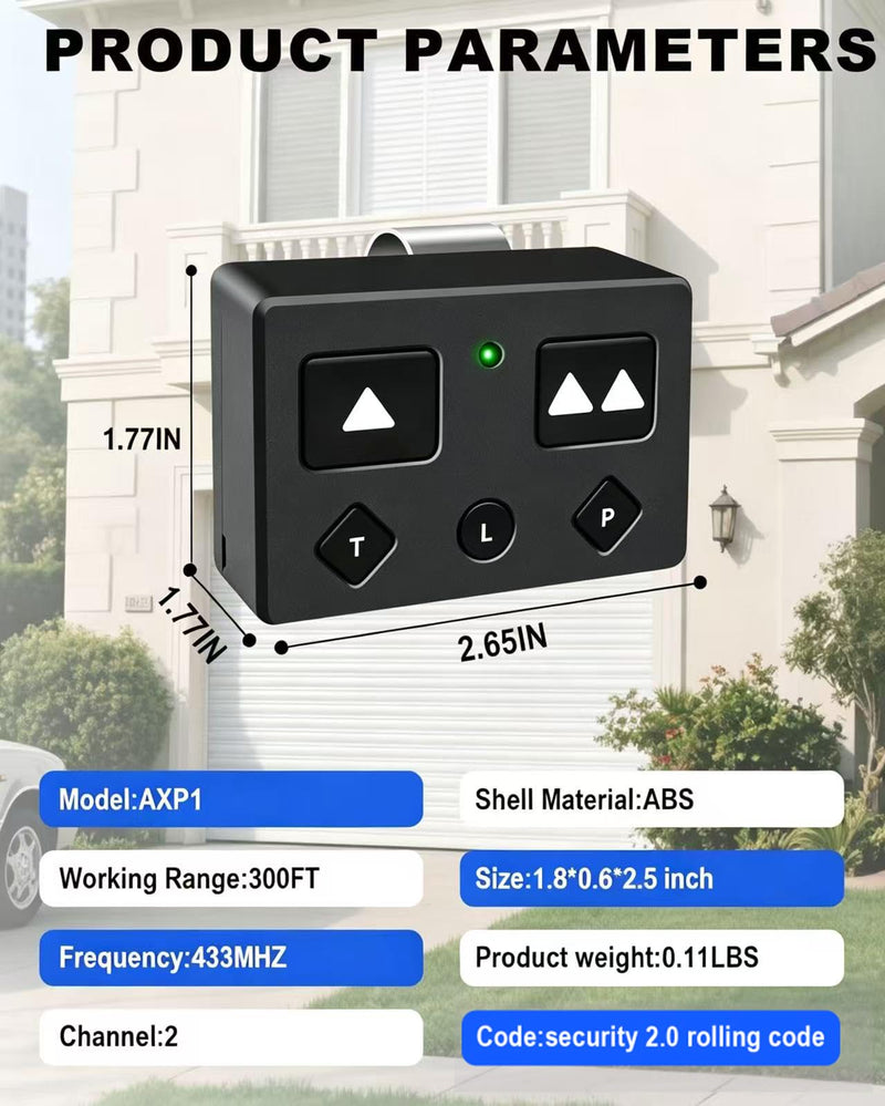 AXP1 AXS1 Remote Transmitter Compatible with Gho s t 3-Button 5-Button Gate Remote Transmitter for Automatic Gate Openers, Partymode for Gho s t Gate Opener Sys TEM (Black, AXP1 3PC) Black