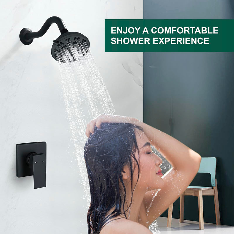 8 Inch Shower Arm with Flange S Shaped Wall Mount Extension Pipe Stainless Steel Shower Head Extension Replacement, Matte Black XWHG Shower Arm