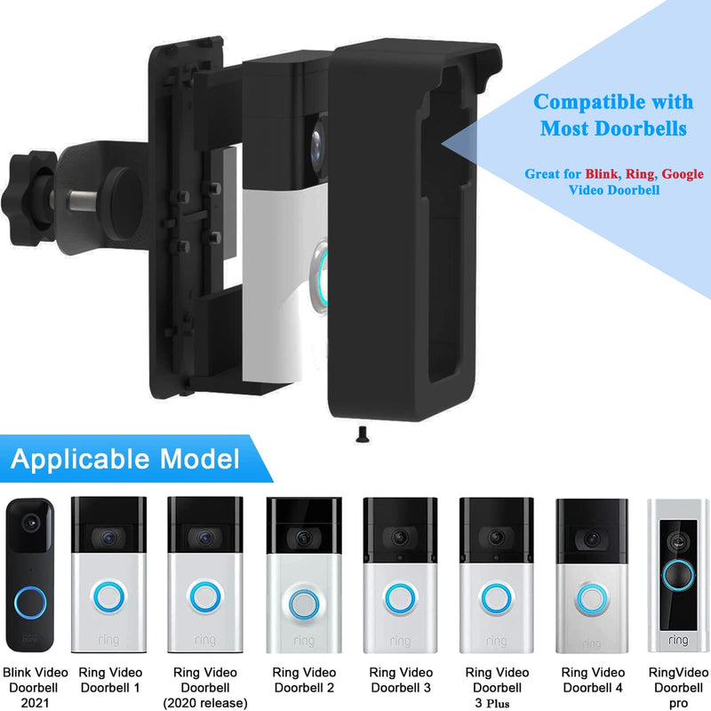 Anti-Theft Blink Doorbell Mount, No-Drill Mounting Bracket Cover for Video Doorbell, Anti-Theft Video Doorbell Mount Compatible with Most Video Doorbells, Fit for Home Apartments Office Businesses No Drill Needed