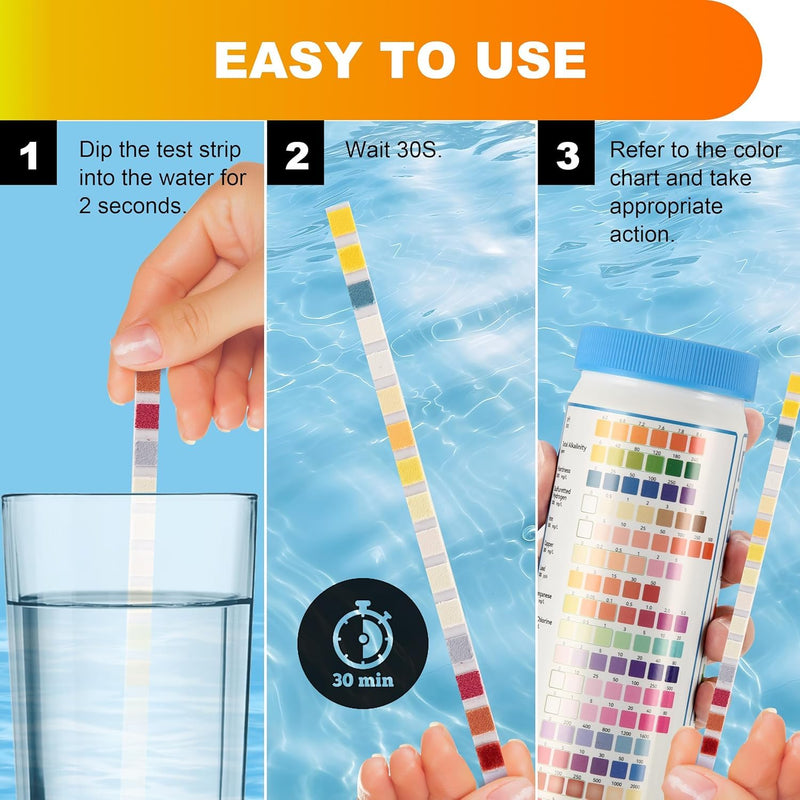 AAwipes Complete Water Testing Kits for Drinking Water 50 Strips + 2 Bacteria Tester Kits 17 in 1 Well, Tap, Drinkling Water, City Water Testing Strips (50)