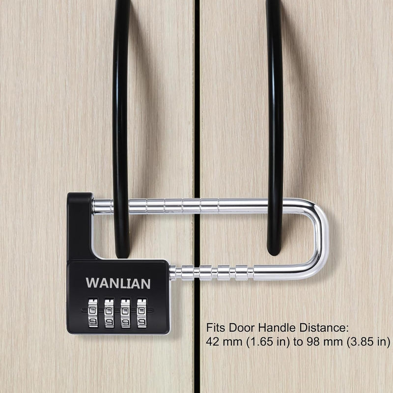 Combination Lock,4 Digit Combination Lock 3/8Inch Long Shackle Outdoor Waterproof Padlock for School Locker, Gym Locker, Hasp Storage, Fence, Gate, Cooler, Case (Black, 1 Pack) Black