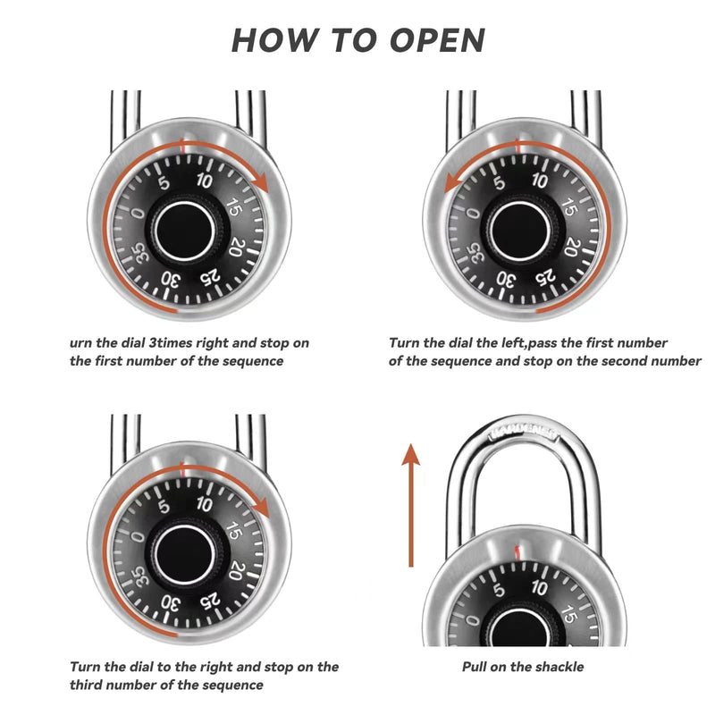 Locker Lock with Long Shackle, Combination Lock, Black Dial, Each Lock with Different Code, Keyless Padlock, Great for School, Employee, Gym&Sports Locker, Case, Toolbox, Fence, etc, Pack of 2 2 PACK LONG