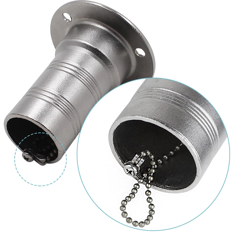 YANYUCB Boat Deck Fuel/Gas/Water/Diesel/Waste Filler(1-1/2 inch,2inch),316 Stainless Steel Deck Filler with Key/Keyless Cap,Marine Fuel Tank Filler Neck,Boat Deck Hardware for Boat Yacht 1-1/2 inch A-Fuel-Straight
