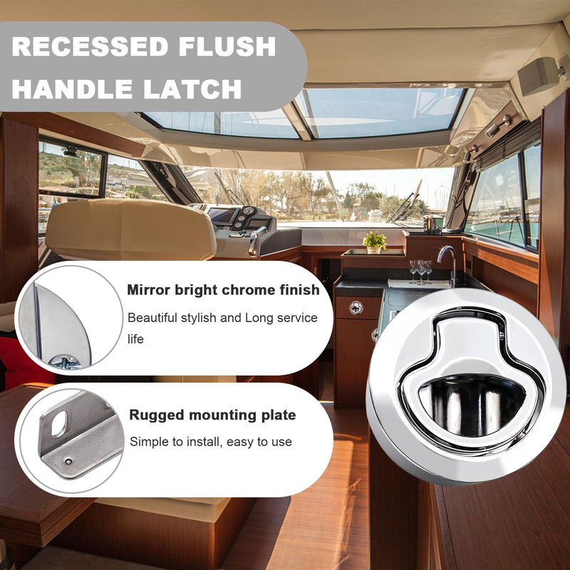 evan Boat Latch 2" Slam Hatch Lock for Marine Deck RV Cabinet Door 3 Pack | Flush Pull Hatch, for Trailer Deck Cabinet 1/4" Door